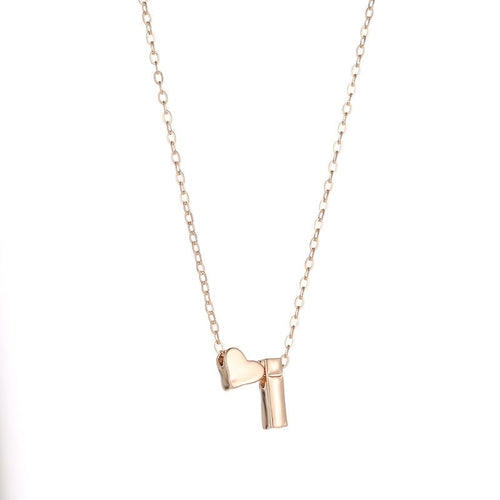 Minimalist Heart Initial Necklace