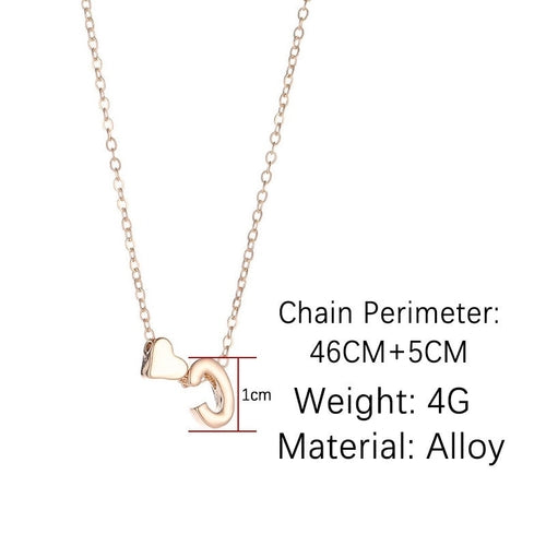 Minimalist Heart Initial Necklace