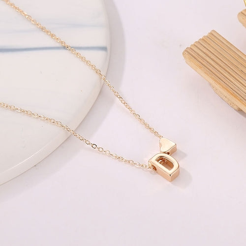 Minimalist Heart Initial Necklace